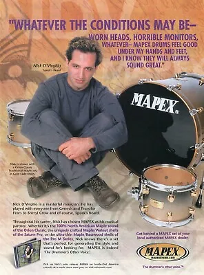 2002 Print Ad Of Mapex Orion Classic Drums W Nick D'Virgilio Of Spock's Beard • $9.99