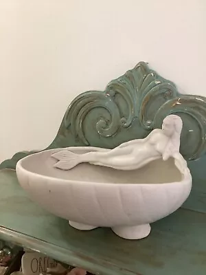 Siren Of The Sea Bowl ~ Mermaid Flying Fish ~ Van Briggle Pottery • $224.99