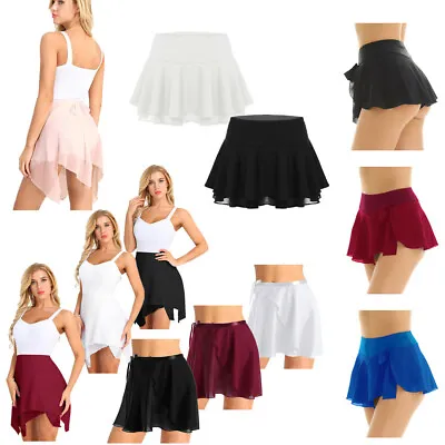 £7.80 • Buy Women Adult Chiffon Short Skirt Active Gym Ballet Dance Mini Pleated Tutu Dress