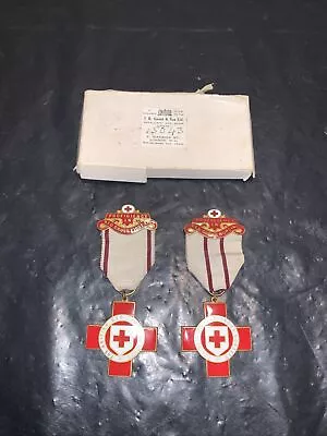 The British Red Cross Society Medals First Aid And Nursing With Box • £29.99