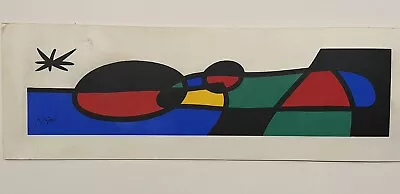 Vintage Joan Miro Print 35x12 On Posterboard Has Foxing And Stains • $50