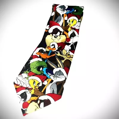 Looney Tunes Bugs Bunny Tweety Bird Marvin The Martian Daffy Duck Mens Tie 59 4W • $9.05