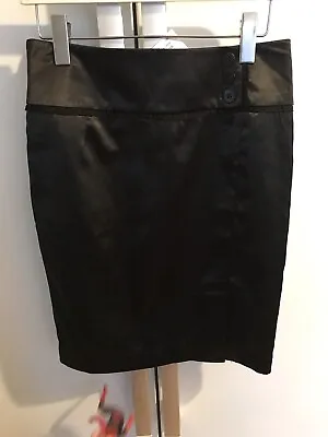 £5 • Buy Bay Trading Black Satin Pencil Skirt - Size 6 - BNWT