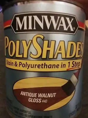 Minwax PolyShades Wood Stain + Polyurethane Finish 1 Quart Antique Walnut Gloss • $34.99