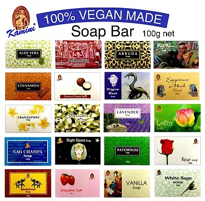 Kamini 100% Vegan Vegetable Base Soap Bar 100g - Select Fragrance • $3.75