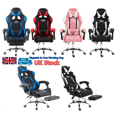 £99.90 • Buy Adjustable Racing Gaming Chair Executive Office Computer Chair Recliner Footrest