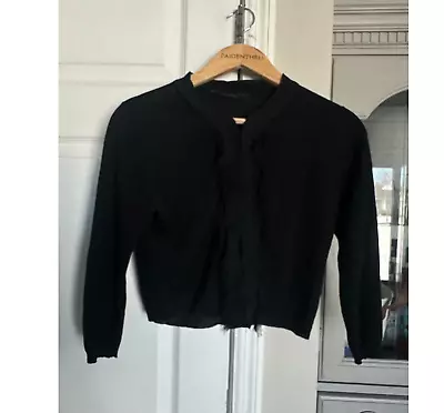 Max Mara Pianoforte Black Contemporary Minimalist Cardigan • $24.95