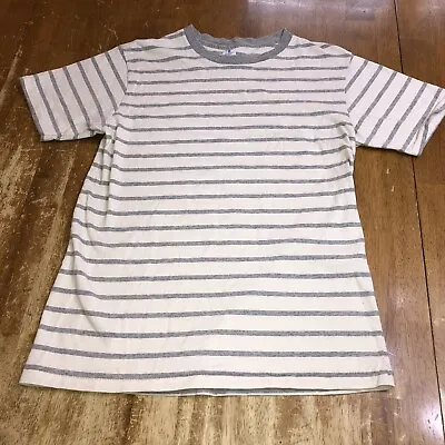 VELVA SHEEN Gray Striped Classic T-shirt Size Medium USA Made • $19.99