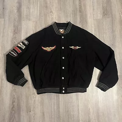 Vintage Harley Davidson Men’s Black Wool  Varsity Letterman's Jacket Size XL • $77.99