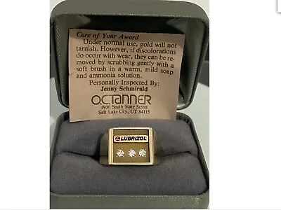 HEAVY MENS 10k GOLD & DIAMOND CORPORATE RING 15.00g = EASY TO CUSTOMISE FACE • $1049