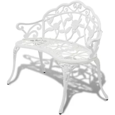 Garden   Patio Deck 2 Seater Vintage Chair White Cast Aluminium C6Z0 • $414.99