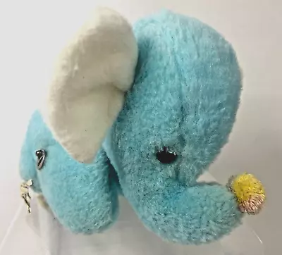 Vintage Eden Toys Baby Blue Elephant Stuffed Animal Plush Zoo 8  Musical Wind Up • $28.04