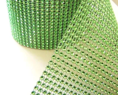 £4.60 • Buy Diamante Sparkle Effect Mesh Ribbon Trimming - Green  - Cakes, Bridal, Craft