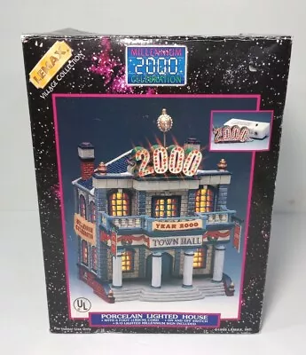 Lemax Year 2000 Town Hall Millennium Celebration Christmas Lighted House NEW • $27