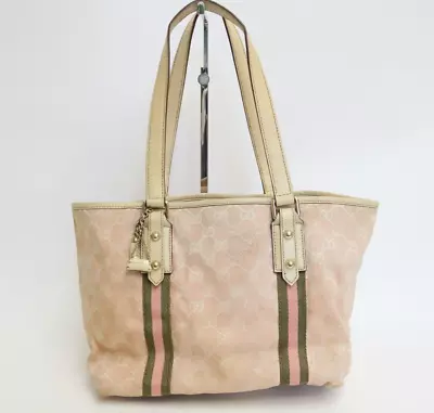 Authentic Vintage Gucci Canvas Shoulder Bag Tote Bag  #26838 • $79