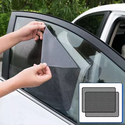2x PVC Car Side Window Net Sun Shade Shied Solar Mesh Film Sticker UV Protector • $9.20