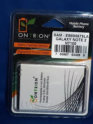 ONTRION Mobile Phone Battery For Samsung Galaxy Note 2 N7100 • $5.99