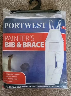 Portwest Bolton Painters Bib & Brace Decorating Painting Plastering S810 • £13.99