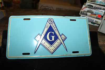 Mason Masonic Lodge Freemason Blue Gold 6 X12  Aluminum License Plate Tag • $15