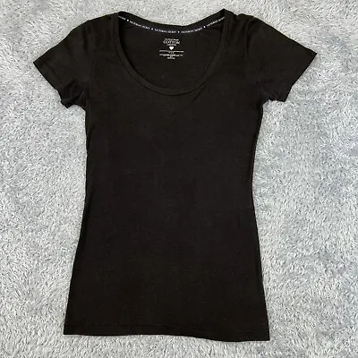 Womens Victorias Secret Cotton Lingerie Black Tee Shirt Sleeve Size S • $8.37