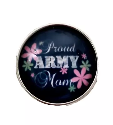 PROUD ARMY MOM 18mm/20mm GINGER SNAP BUTTON POPPER FOR INTERCHANGEABLE JEWELRY • $2.35