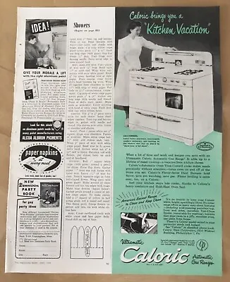 Caloric Range 1949 Vintage Print Ad 40s Home Decor Retro Art Illus Kitchen Oven • $5.75