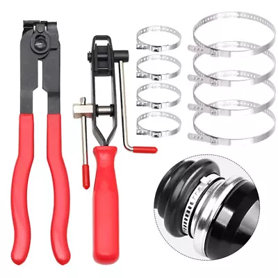 4 Pair Clamps CV Joint Clamp Banding Tool Ear Type Boot Clamp Pliers With Cutter • $13.59