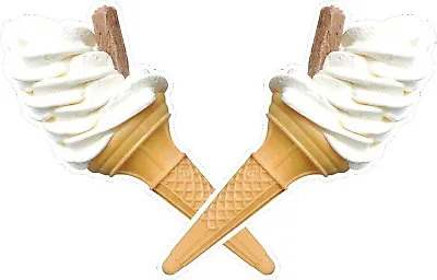 Giant Ice Cream Van Sticker Cone With Flake Left & Right Decals  • £18.99