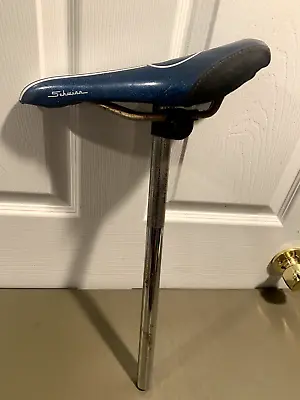 RARE VINTAGE Blue Glitter Mid School Vintage 90s Schwinn BMX Bike Seat Post 22.2 • $28.49