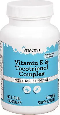 Vitacost Vitamin E & Tocotrienol Complex - 60 Liquid Vegetarian Capsules • $21.26