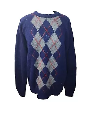 Vtg Duke Marlborough Men XL 100% Pure New Wool Argyle Sweater • $27