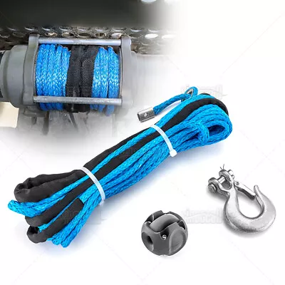 For Jeep Truck UTV ATV 12000LB Heavy Duty 5/16  X 50' Winch Synthetic Rope Sets • $42