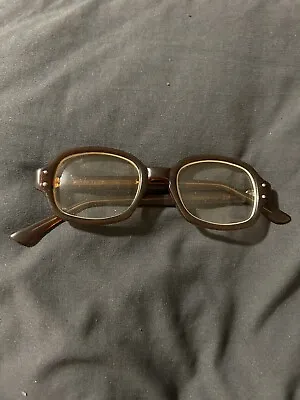 Vintage Romco Military Eyeglasses R.O. 48-20 Amber 4 1/2 - 5 3/4 • $29.70