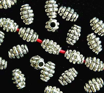 METAL SPACER BEADS FOR JEWELLERY MAKINGTUBE ANTIQUE SILVER TIBETAN  7 X 5 MM • £0.99