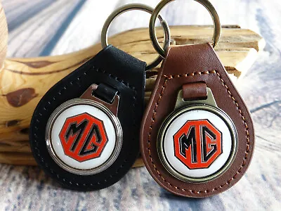 NEW RARE VINTAGE 1970s MG CAR Leather Key Chain Ring Fob NOS • $19.99