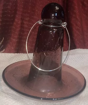 Amethyst Glass Purple Hanging Vintage Bird Feeder • $10