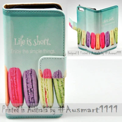 $13.98 • Buy For Sony Xperia Series - Macaroon Theme Print Wallet Mobile Phone Case Cover