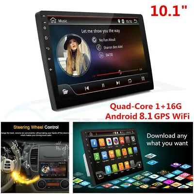 10.1  Ultra Thin Android 8.1 2Din Quad-Core 1+16G Car Stereo Radio GPS Wifi RDS • $189.88