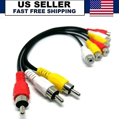 3RCA Male Jack To 6 RCA Female Plug Splitter Audio Video AV TV DVD Adapter Cable • $5.99