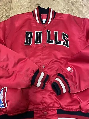 Chicago Bulls Vtg Starter Sewn Red Nba Satin Jacket Adult Xl • $124.95