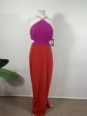 Aidan By Aidan Mattox Color-Blocked Cutout Gown  Size 14 • $79.99