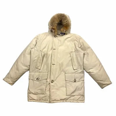 £153 • Buy Woolrich Down Padded Arctic Parka Coat | Vintage High End Designer Winter Beige