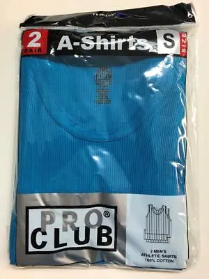 2 New PROCLUB MEN'S A-shirts Turquoise Tank Top Undershirts Pro Club SMALL-7XL • $13.99