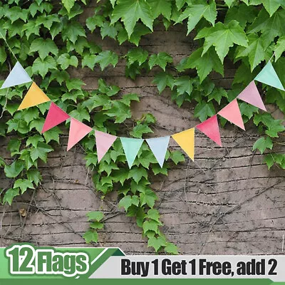 £4.15 • Buy 4M Triangle Flags Bunting Banner Outdoor Bunting For Garden Waterproof