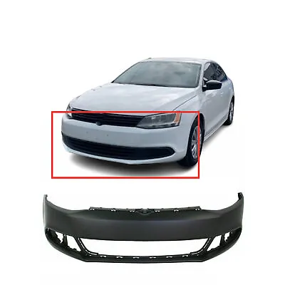 Front Bumper Cover For 2011-2014 Volkswagen Jetta W/ Fog Light Holes • $115.33