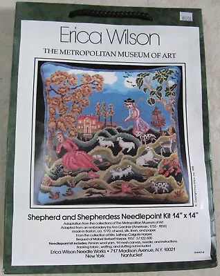 Erica Wilson Needlepoint Kit Museum MOMA Shepherd Shepherdess • $95