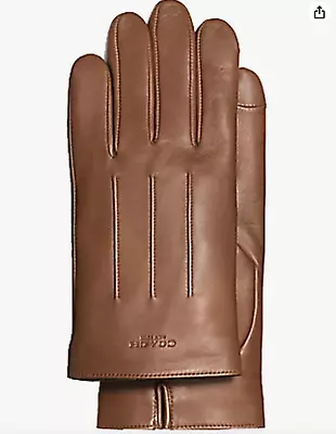 Coach Mens Basic Leather Gloves In Nappa Leather (Dark Saddle Medium) • $98.99