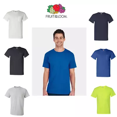 Fruit Of The Loom 3930PR Men's T-Shirt With Pocket Blank Cotton Sizes S-3XL • $9.99