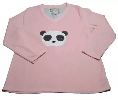 Ladies Pink Fleece Nightwear Jumper Size 20/22 Soft Love To Dream 🩷 Panda 🐼 • £4.89