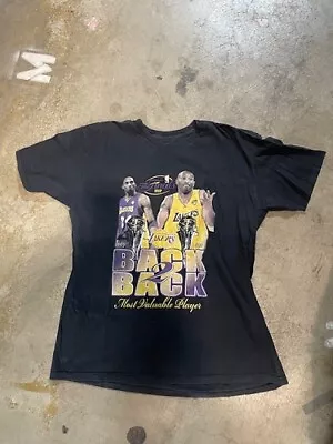 Vintage 2000s Los Angeles Lakers Kobe Bryant MVP Rap Tee Double Sided Shirt NBA • $67.70